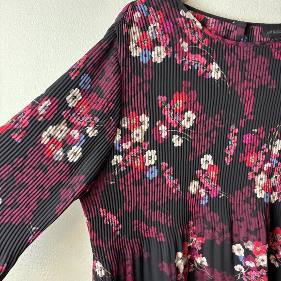 J. Jill Wearever Collection Pleated Floral Tunic Top Longline Blouse XL - Picture 2 of 6